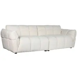 Sofá Tapizado en Bouclé Blanco con Estructura de Madera MB-211724