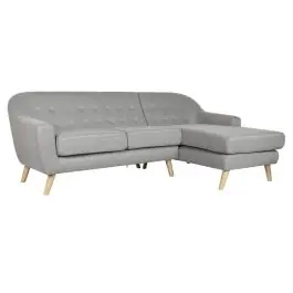 Sofá Chaise Longue Tapizado en Poliéster Color Topo MB-221697