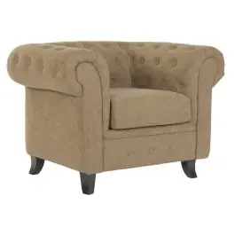 Sillón de Madera Tapizado en PU Marrón MB-223057