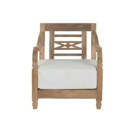 Sillón de Madera de Teca con Cojín Natural MB-223589