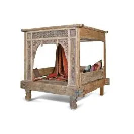 Cama con Dosel de Madera Caobilla 160x206 cm MB-213839