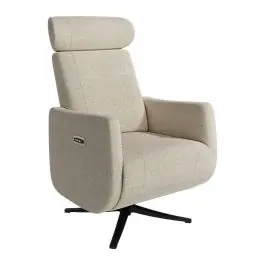 Sillón Relax Eléctrico Giratorio en Tela Nácar con USB VERA - Sillones