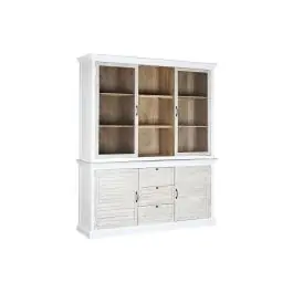Vitrina de Salón en Madera de Mango Blanca 180 cm MB-213045