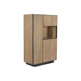 Vitrina de Madera de Mango y Cristal con Estantes MB-221963
