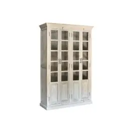 Vitrina de Salón en Madera de Mango Decapé Blanco MB-223574