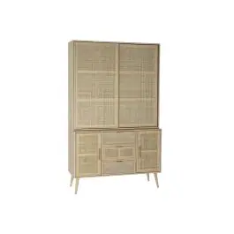 Vitrina de Madera Paulownia y MDF con Rejilla Natural MB-171759
