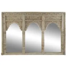 Espejo Decorativo de Teca Natural con Tallas Antiguas ES-216545