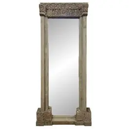 Espejo Decorativo de Teca Natural Formato Vertical ES-227236