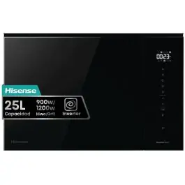 Microondas Integrable Cristal Negro 25L con Grill HISENSE BIM325GI63DBG - Pequeños Electrodomésticos
