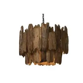 Lámpara de Techo Teca y Hierro 65 cm LA-217896