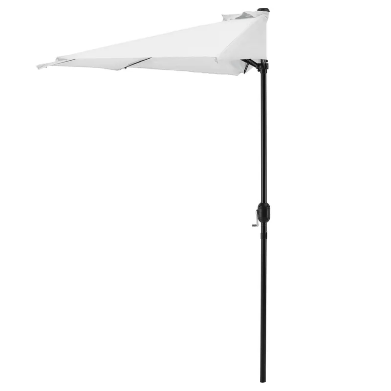 Sombrilla de media pantalla Eger con manivela Ø 300cm beige [casa.pro] - Jardín