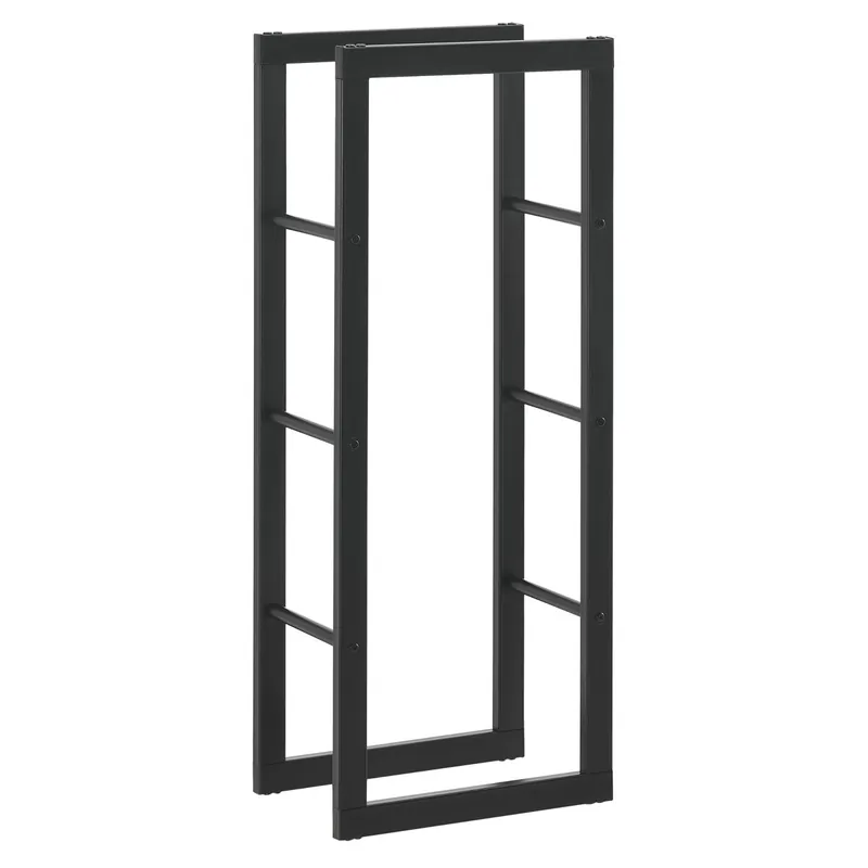 Soporte para leña Kasan Acero 40 x 100 x 25 cm - Negro [en.casa]