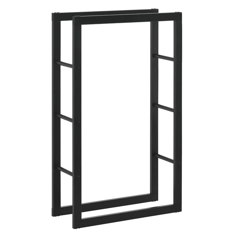 Soporte para leña Kasan Acero 60 x 100 x 25 cm Negro [en.casa] - Jardín