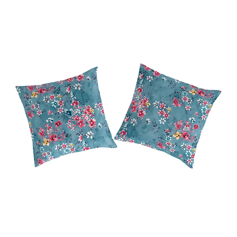 Funda de almohada (2) LINDSAY azul/rosa/blanco 65x65(2) cm - Textil