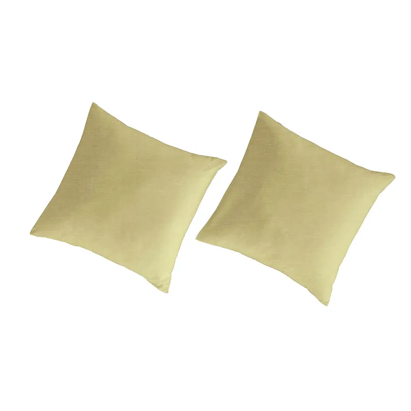 2 Fundas de almohada de algodón orgánico LISO 80x80 cm - amarillo claro