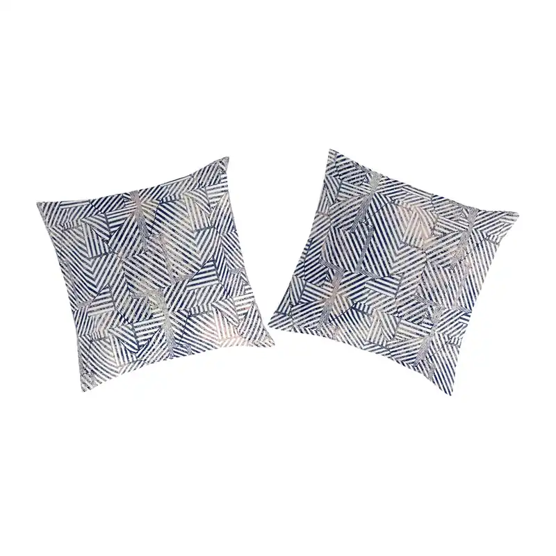 Funda de almohada (2) RAHIN azul/beige 65x65(2) cm - Textil