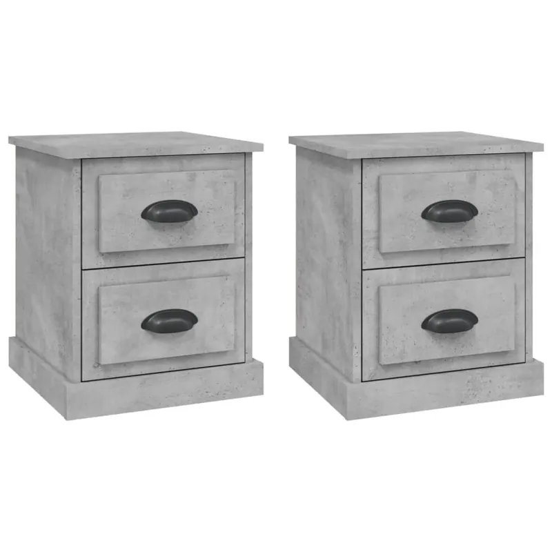 vidaXL Mesita noche 2 uds madera contrachapada roble humo 39x39x47,5cm - Muebles