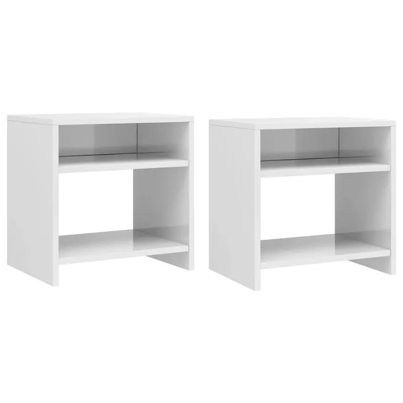 vidaXL Mesitas de noche 2 uds madera contrachapada blanco 40x30x40 cm - Muebles