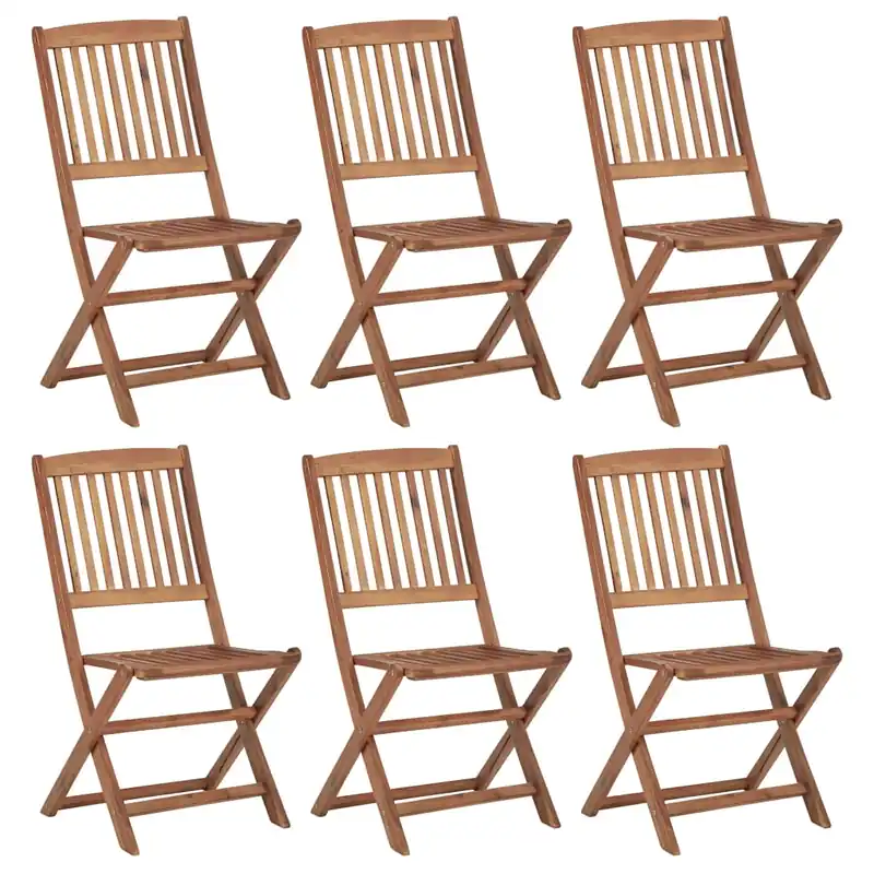 Sillas de jardin plegables 6 unidades madera maciza de acacia - Jardín