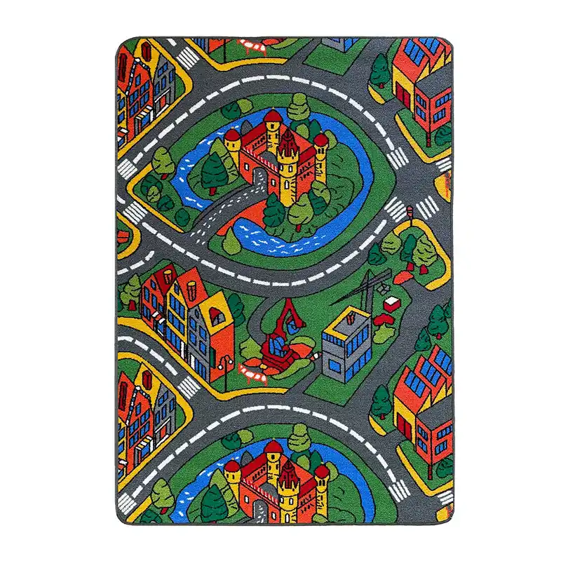 Acomoda Textil – Alfombra Infantil Ciudad Carretera para Jugar con Coches. Alfombra Antideslizante, Plegable y Acolchada. (Modelo A, 100x140 cm)