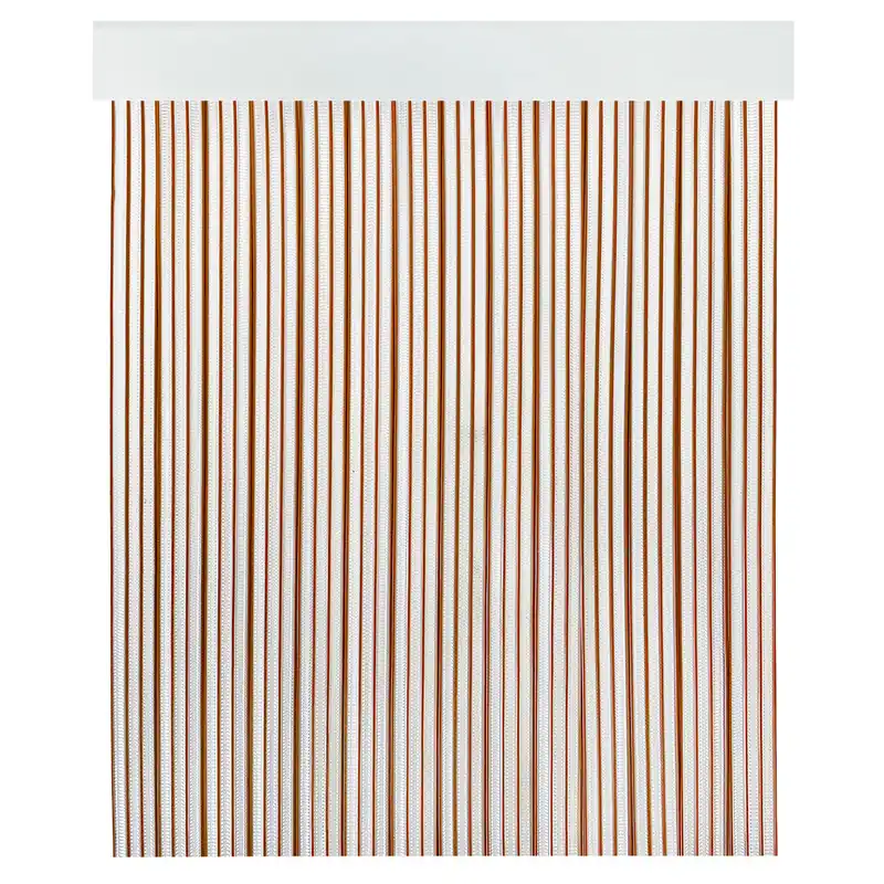 Acomoda Textil - Cortina Interior o Exterior PVC para Terraza, Jardín, Balcón y Patio. Panel con Barra de Aluminio Antimoscas e Insectos Fácil Instalación. (Marrón/Transparente, 90x210 cm)