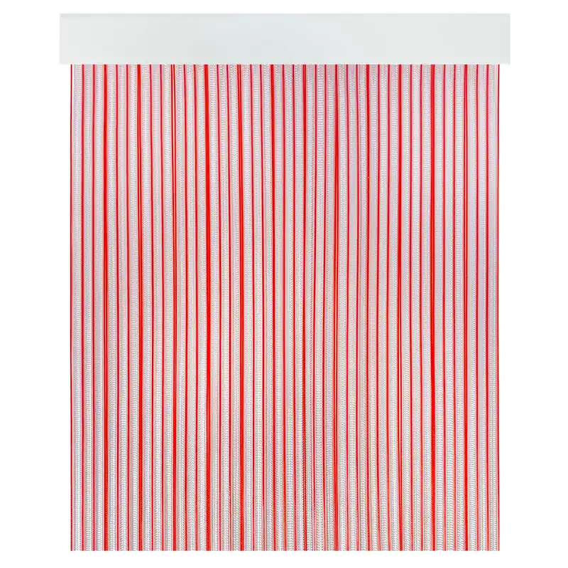 Acomoda Textil - Cortina Interior o Exterior PVC para Terraza, Jardín, Balcón y Patio. Panel con Barra de Aluminio Antimoscas e Insectos Fácil Instalación. (Rojo/Transparente, 90x210 cm)