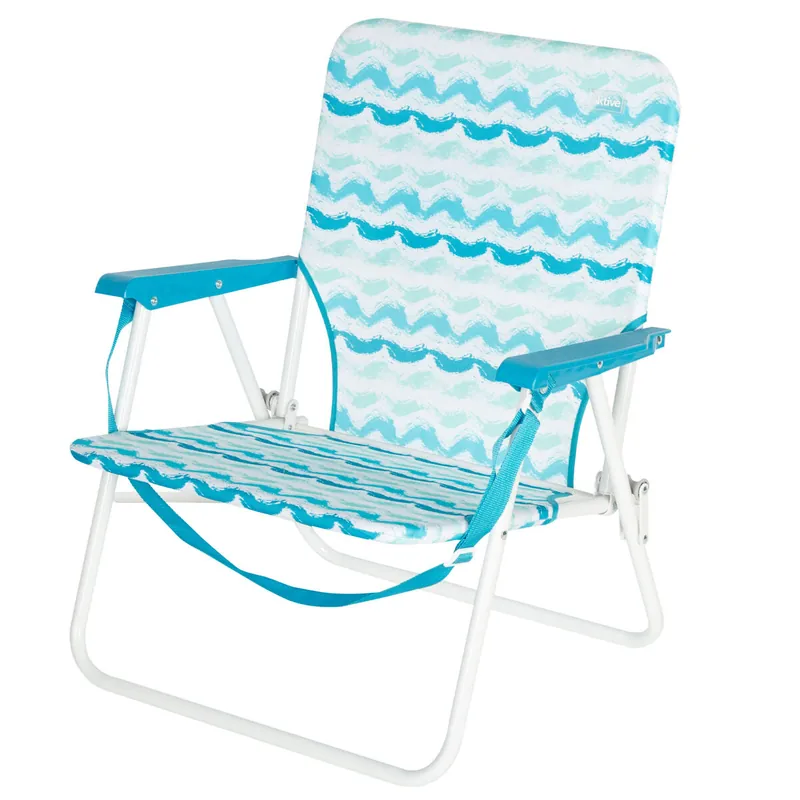 Aktive Silla de playa plegable con respaldo bajo y bolsillo trasero - Jardín