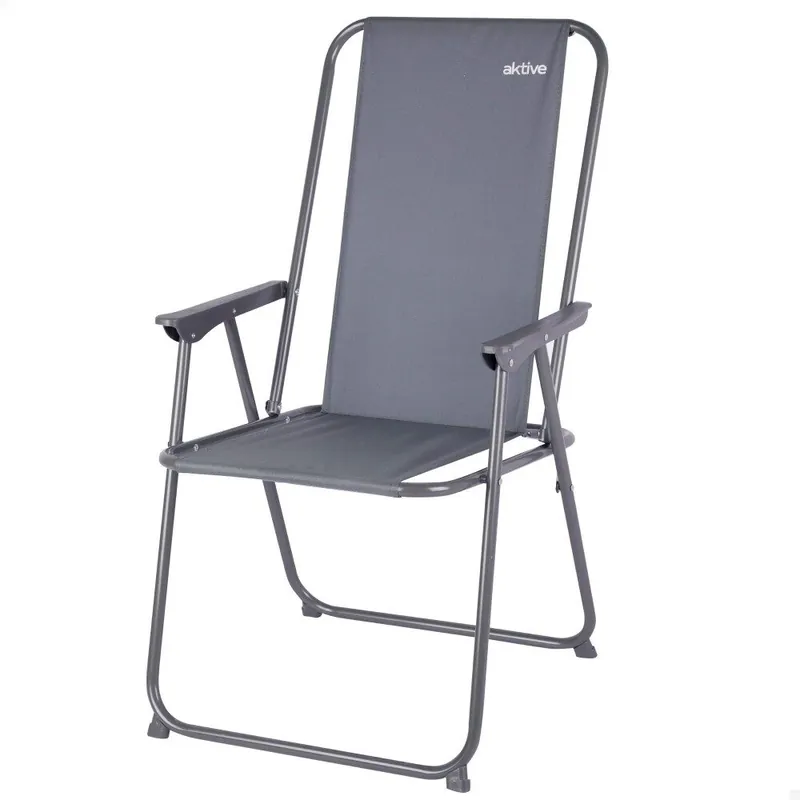 Aktive Silla plegable camping antivuelco gris - Jardín