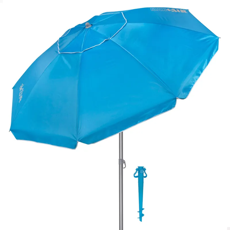 Aktive Sombrilla playa 8 varillas 200 cm azul con soporte - Jardín