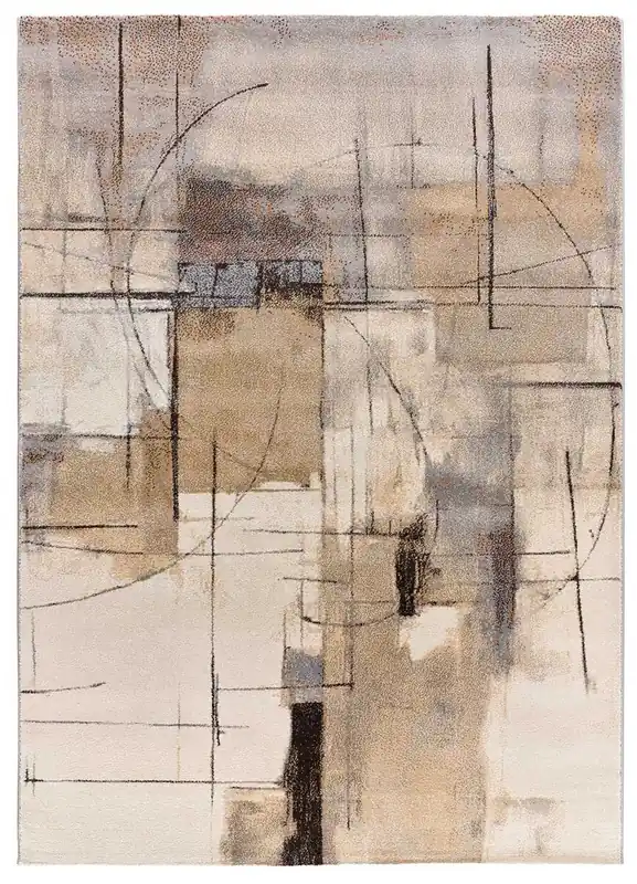 Alfombra de diseño abstracto beige BERUTI, 160x230 cm - ATTICGO