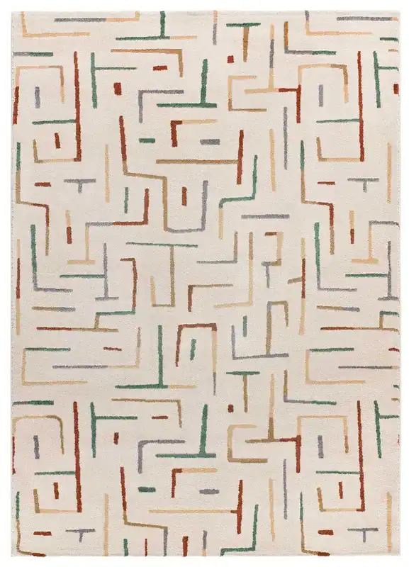 Alfombra de diseño geométrico multicolor BERUTI, 160x230 cm - ATTICGO