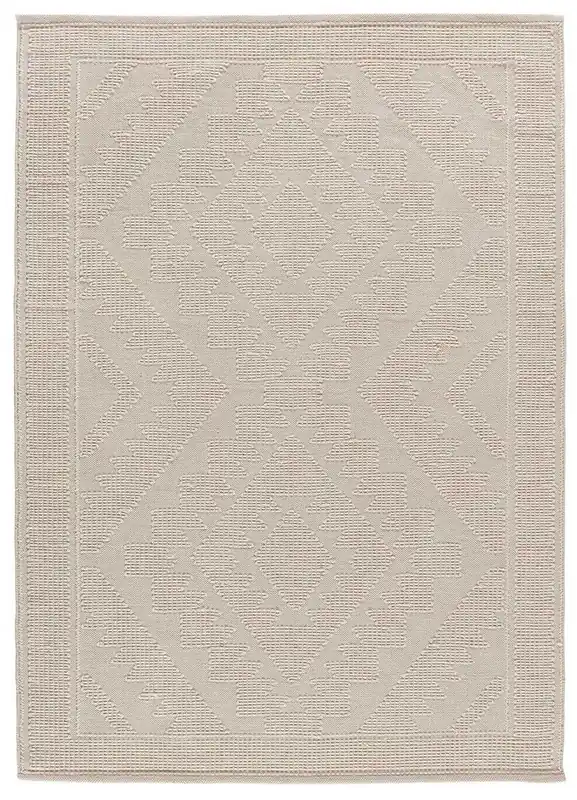 Alfombra de estilo étnico con relieve en crema PAMUK, 160x230 cm - ATTICGO