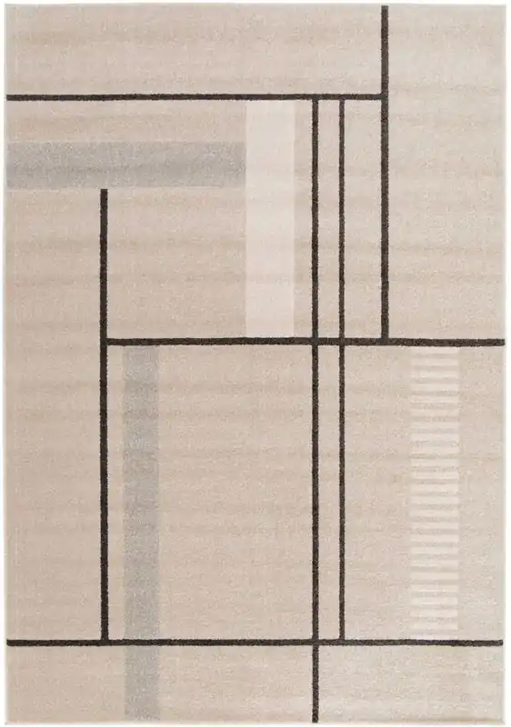 Alfombra diseños geométricos en beige DOMUS, 80x150 cm - ATTICGO