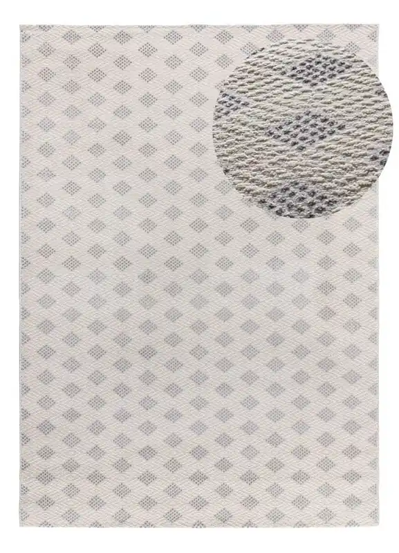 Alfombra geométrica con relieve plata BARESA, 133x190 cm - ATTICGO