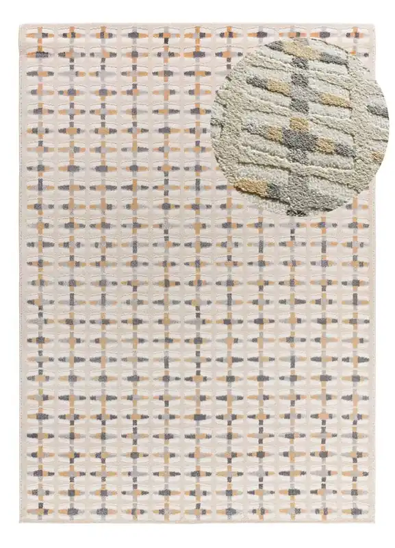 Alfombra geométrica con relieve multicolor BARESA, 160x230 cm - ATTICGO