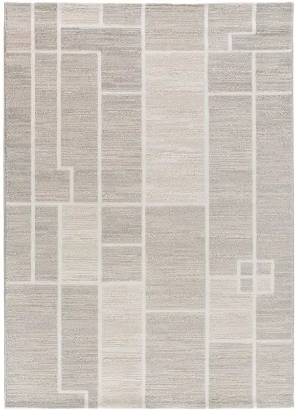 Alfombra geométrica con relieve en crema HL-ORIGIN, 160x230 cm - ATTICGO