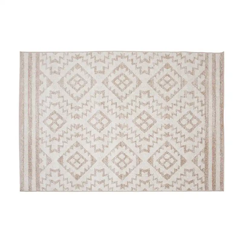 Alfombra Koy rayas beige/marrón 100x150 cm - Textil