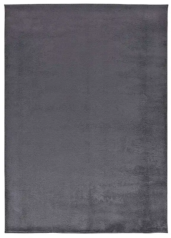Alfombra lisa lavable color antracita CORALINE, 120x170 cm - ATTICGO