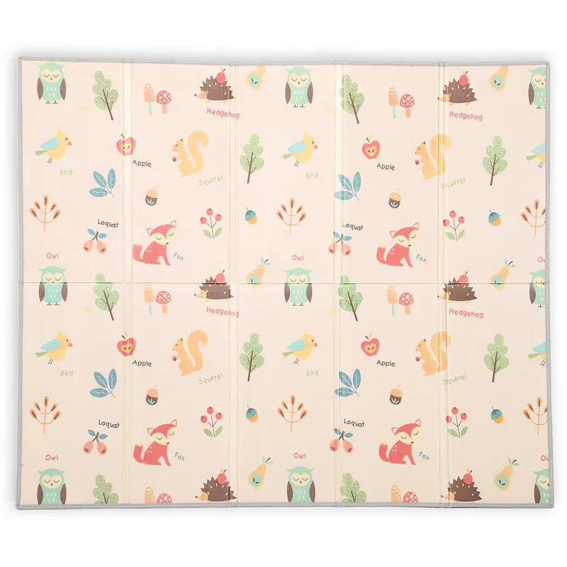 AIYAPLAY Alfombra Bebé Acolchada Plegable Reversible 150x180 cm, Tapete de Actividades Bebé XPE, Doble Cara Impermeable, con Bolsa de Transporte, Multicolor - Textil