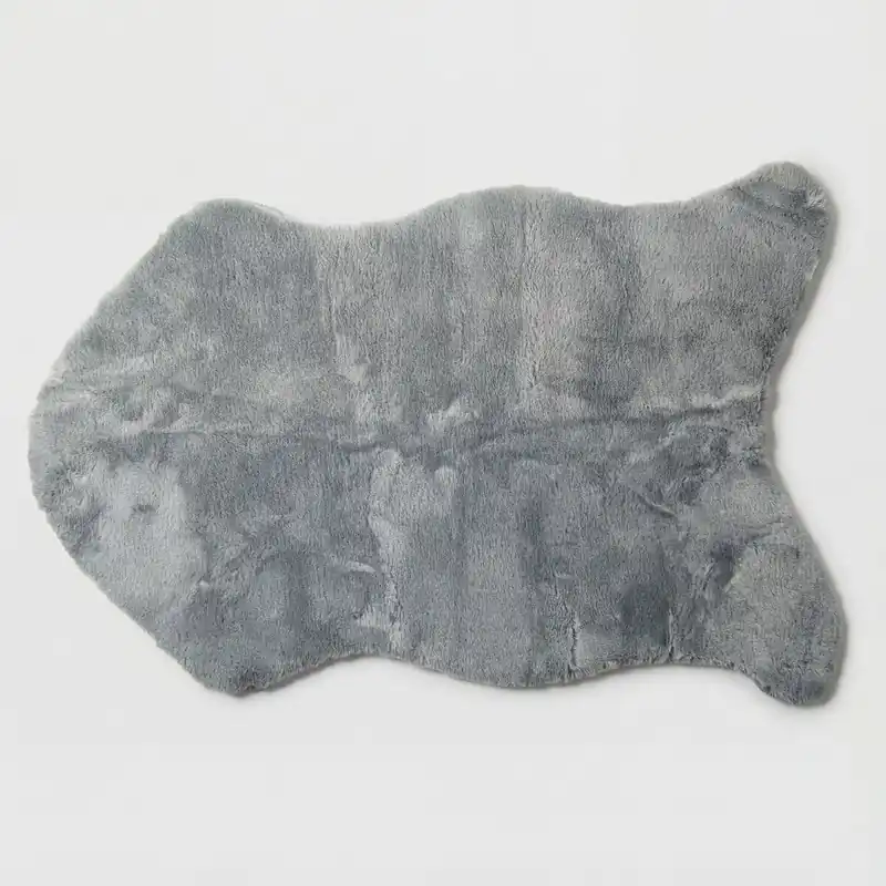 Alfombra poliéster RABBIT 60x90cm color gris - Textil