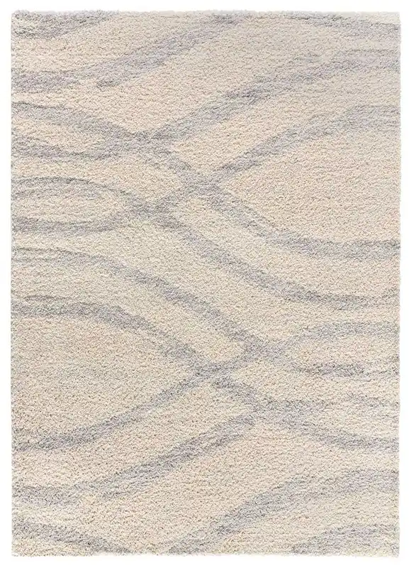 Alfombra shaggy de estilo escandinavo plata HELIA, 160x230 cm - ATTICGO