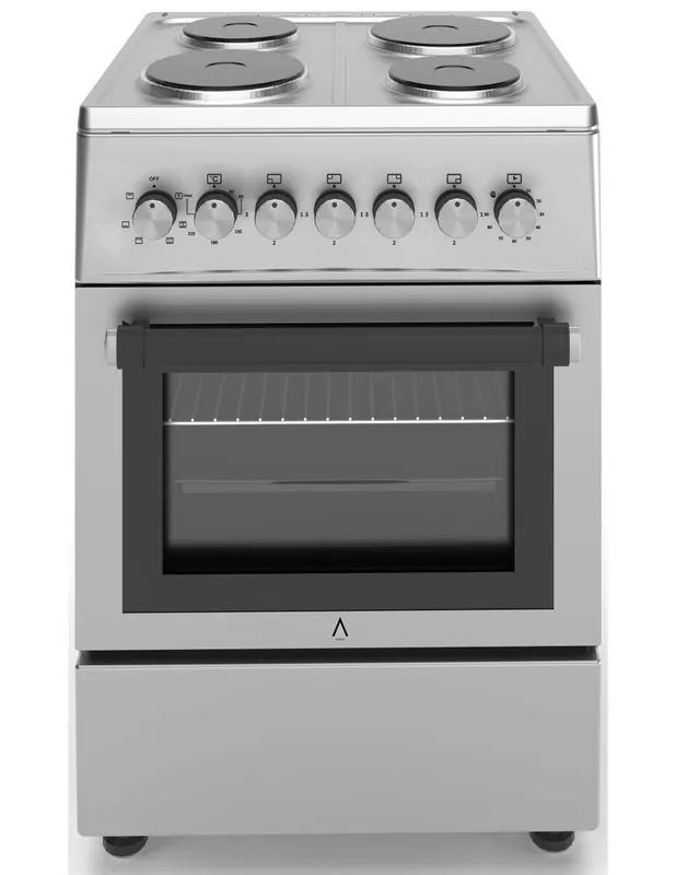 ALPHA Cocina Eléctrica VULCANO LUX-60E Inox, Horno 6 Funciones, Ventilador, Cristal Extraíble, **Alta Gama**