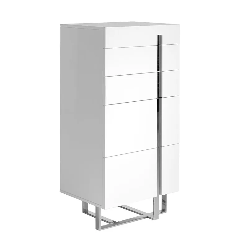 ANGEL CERDA Chifonier madera blanco y acero cromado - Muebles