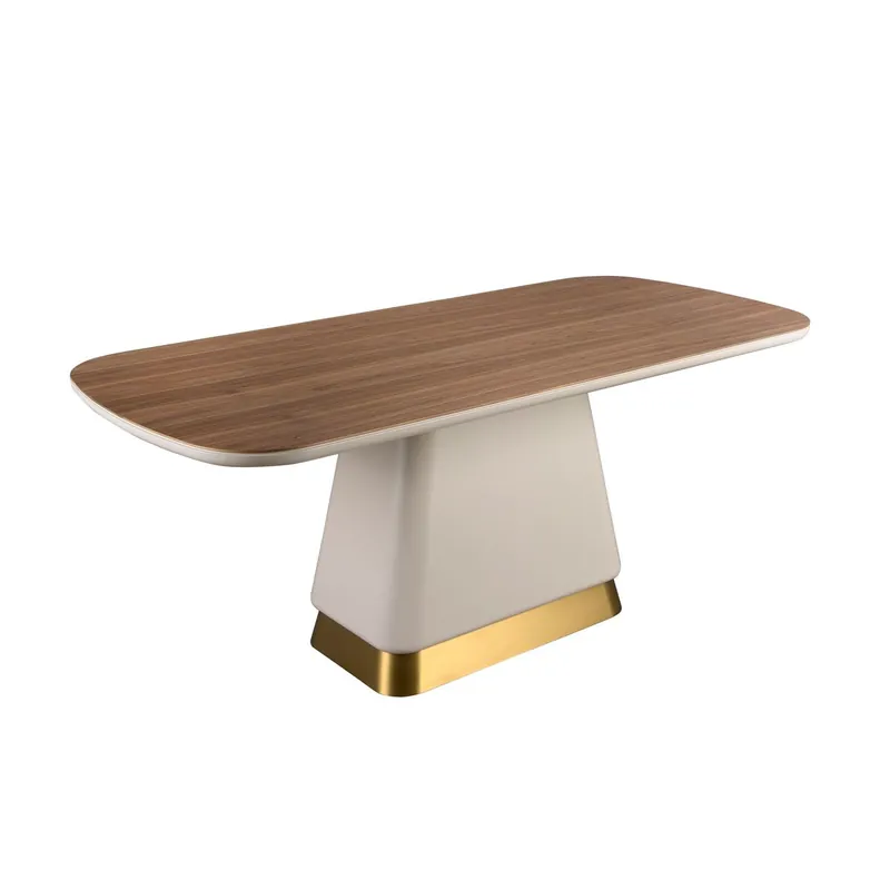 ANGEL CERDA Mesa comedor rectangular nogal y madera beige - Muebles