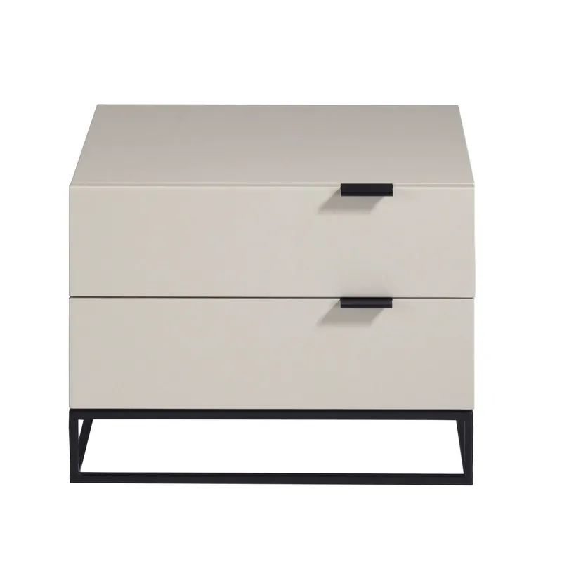 ANGEL CERDA Mesita noche madera y acero - Muebles