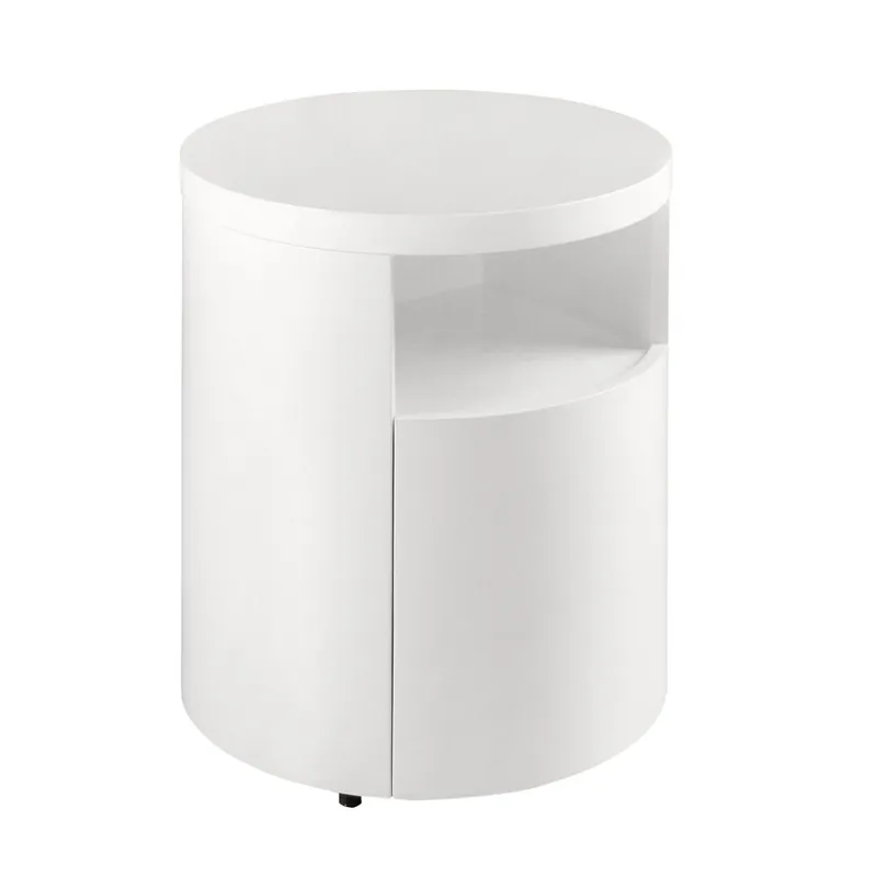 ANGEL CERDA Mesita noche redonda blanca - Muebles