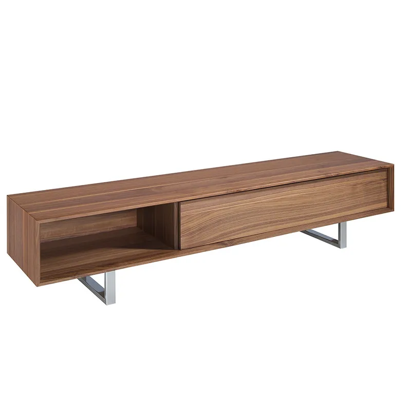 ANGEL CERDA Mueble TV nogal y acero cromado - Muebles