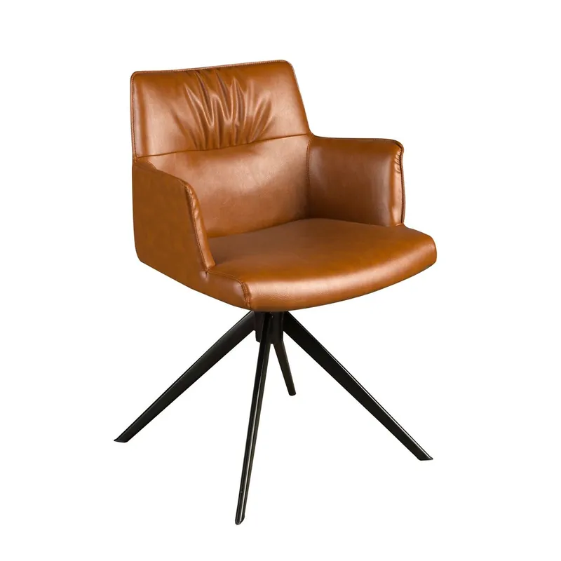 ANGEL CERDA Silla giratoria polipiel marrón coñac - Muebles