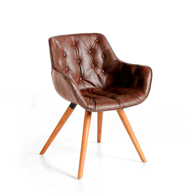 ANGEL CERDA Silla polipiel marrón chocolate - Muebles