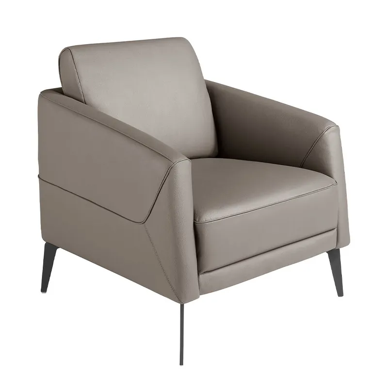 ANGEL CERDA Sillón piel gris oscuro - Sofás sillones puffs